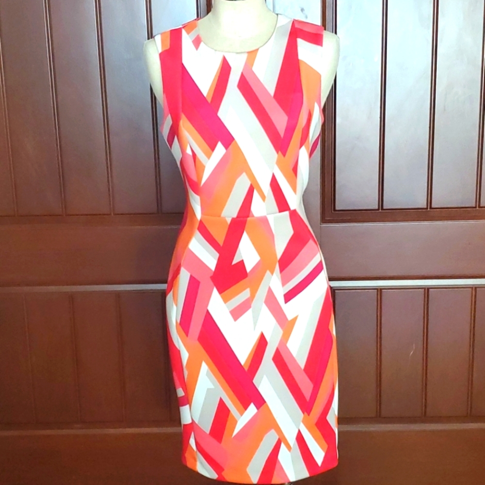 Calvin Klein Body Con dress multi color
